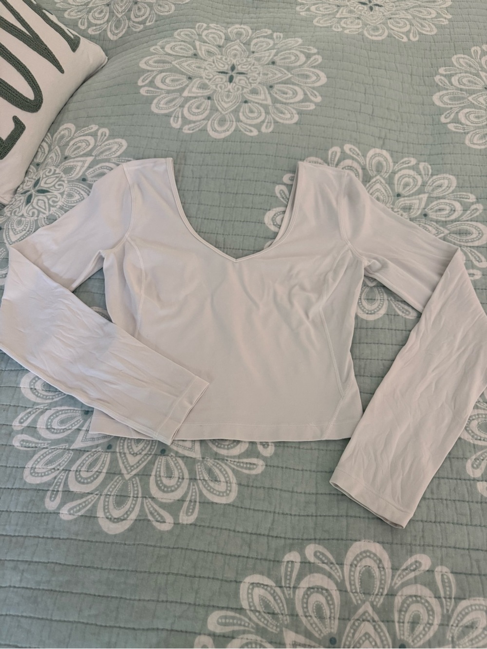 Lululemon Align Long Sleeve Scoop Neck Crop Top - White